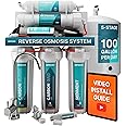 NU Aqua 5-Stage Under Sink Reverse Osmosis Water Filter System - Booster Pump - 100 GPD RO Filtration w/Faucet & Tank - PPM Meter - 100GPD Undersink - Home & Kitchen Drinking Water Purifier