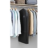 Whitmor Zippered Garment Bag with Pocket - Set of 3 - Black