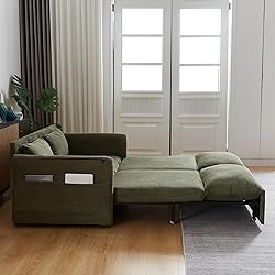 65-Inch Corduroy Loveseat Sofa with Pull Out