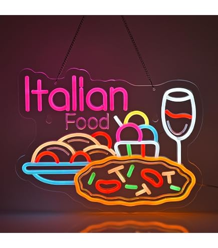 Italian Food ネオンライト 看板 パスタ ワイン USB LED Italian Food