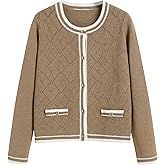 ZAFUL Women's Knit Cardigan Sweaters Fall Open Front Long Sleeve Crochet Knited Button Lightweight Cardigans Outerwear Coats