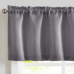 Vangao Blue Valances for Windows Basket Weave
