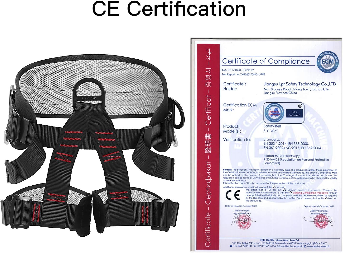 AmazeFan Climbing Harness, Thicken Rock Climbing Harness for Men Women, Protect Waist Safety Harness, Wider Half Body Harness for Mountaineering Rock Climbing Fire Rescuing Rappelling Tree Climbing : Sports & Outdoors