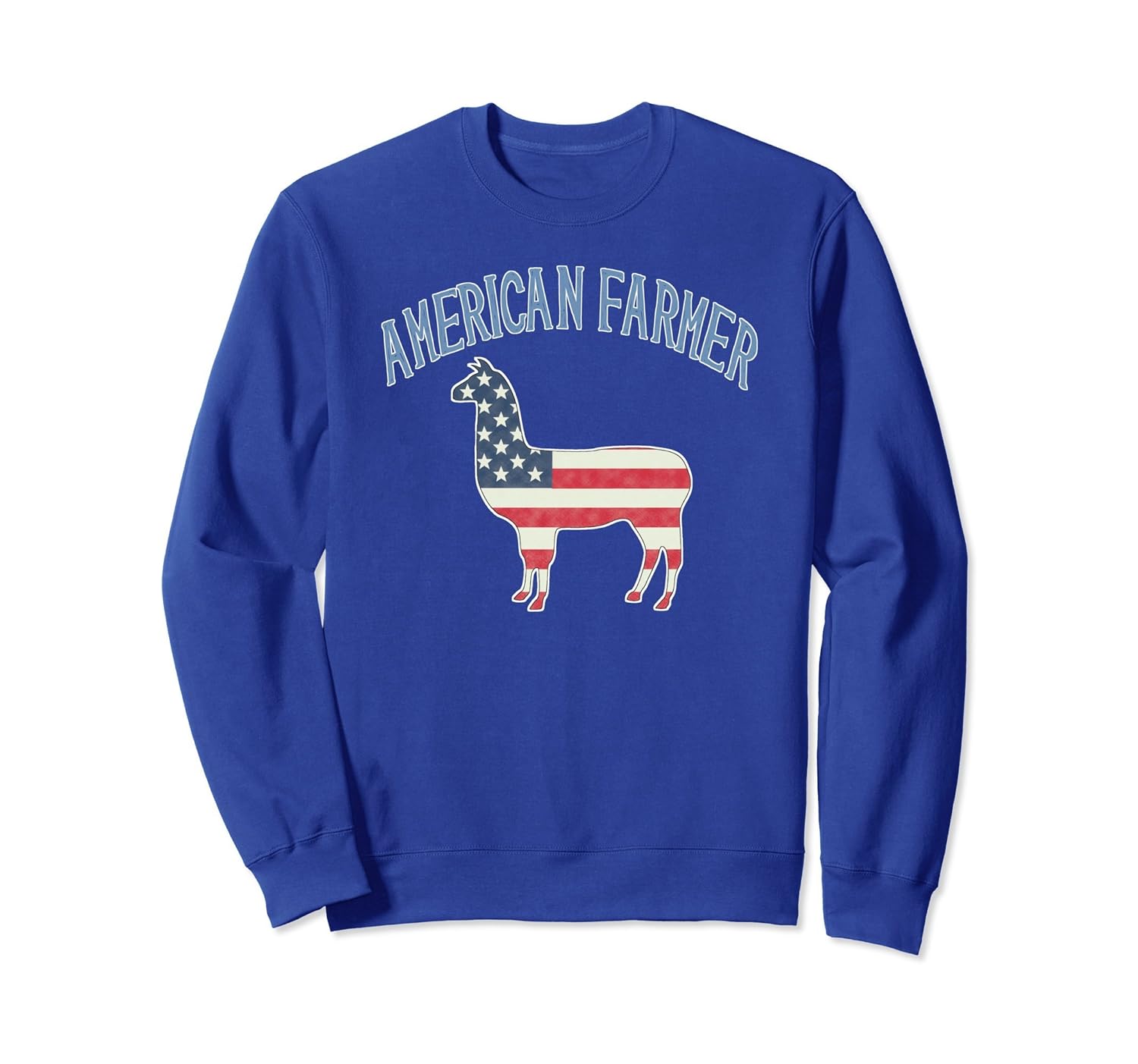 American Llama Farmer Patriot Distressed Flag Sweatshirt-anz