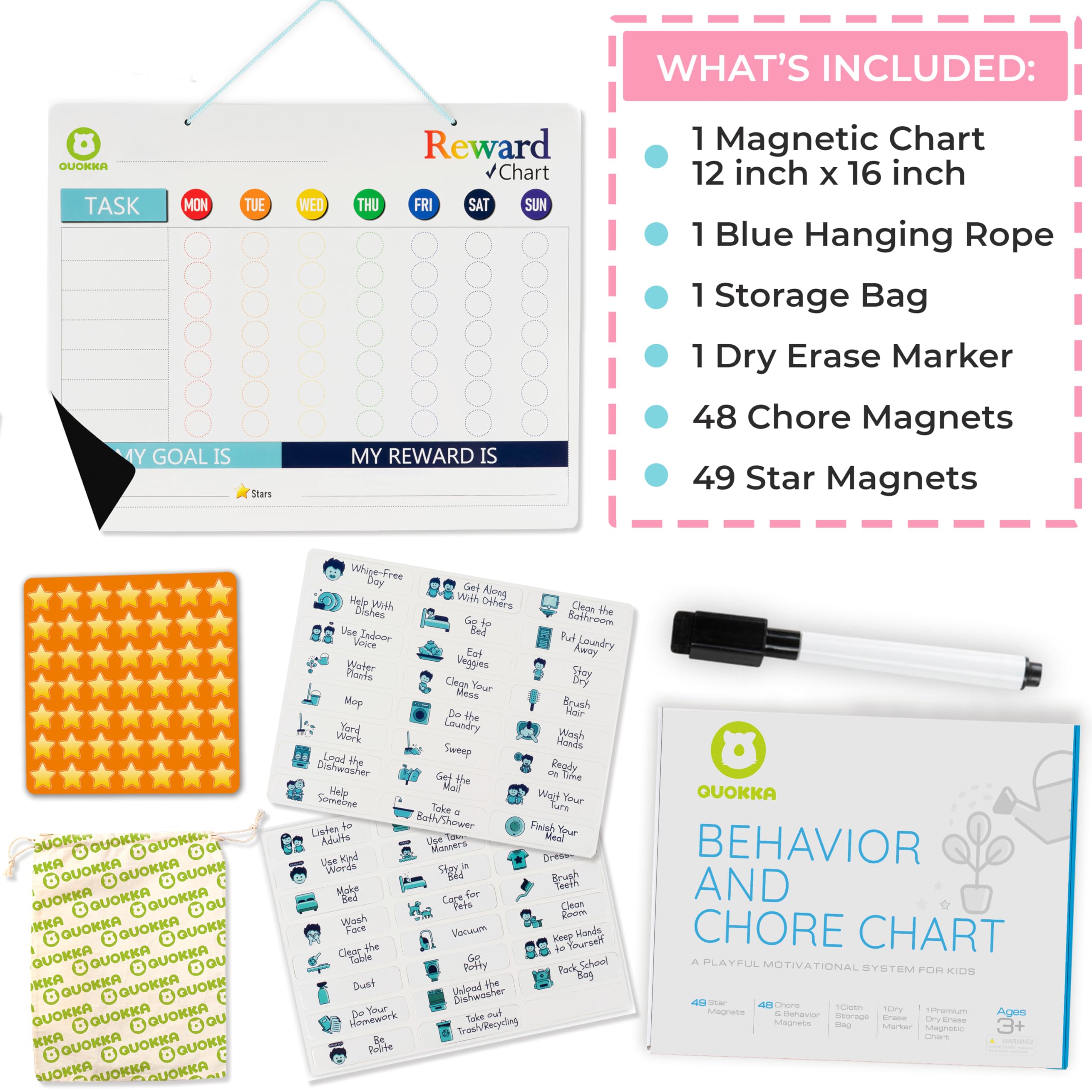 Mua QUOKKA Magnetic Behavior Chore Chart for Kids at Home - Gift Reward ...