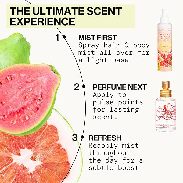 PACIFICA HAWAIIAN RUBY GUAVA HAIR PERFUME & BODY FRAGRANCE SPRAY MIST – BODY MIST FRAGRANCE W/ GRAPEFRUIT, PATCHOULI, SUGAR NOTES & GERANIUM CLEAN BEAUTY ALCOHOL-FREE, VEGAN & CRUELTY-FREE, 6 OZ