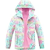 M2C Boys Girls Rain Jacket Lightweight Hooded Fleece Lined Raincoat