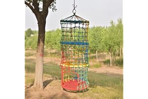 KAERYHET Climbing Rope Ladder for Kids Saucer Tree Swing Sets Rock Climbing Holds for Children Balance and Coordination Training Hanging Ladder for Indoor or Outdoor (3-Tier)