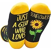 InnoBeta Sunflower Gifts for Women, Gifts for Sunflower Lovers, One Size Crew Socks