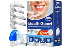 DABIDA Mouth Guard for Grinding Teeth, Night Guard, Bite Guards, Sleep Mouth Guard with 12 Cleaning Tablets