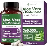 Intimate Rose Aloe Vera Capsules, IC Supplements - Aloe Vera Extract Pills | Easy to Swallow - 200x Concentrate Pure Aloe Vera + D-Mannose + Calcium