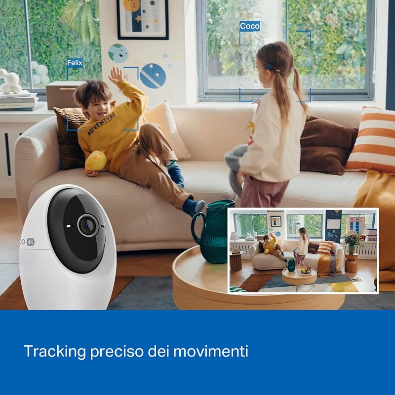 C260 4K 8MP Telecamera WiFi Interno Videocamera Sorveglianza 360°