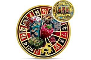 IELCJJ Roulette Poker Card Guard Coin - Lucky 777 Coin Gambler's Lucky Charm Casino Coin Classic Slot Coin Novelty Commemorat