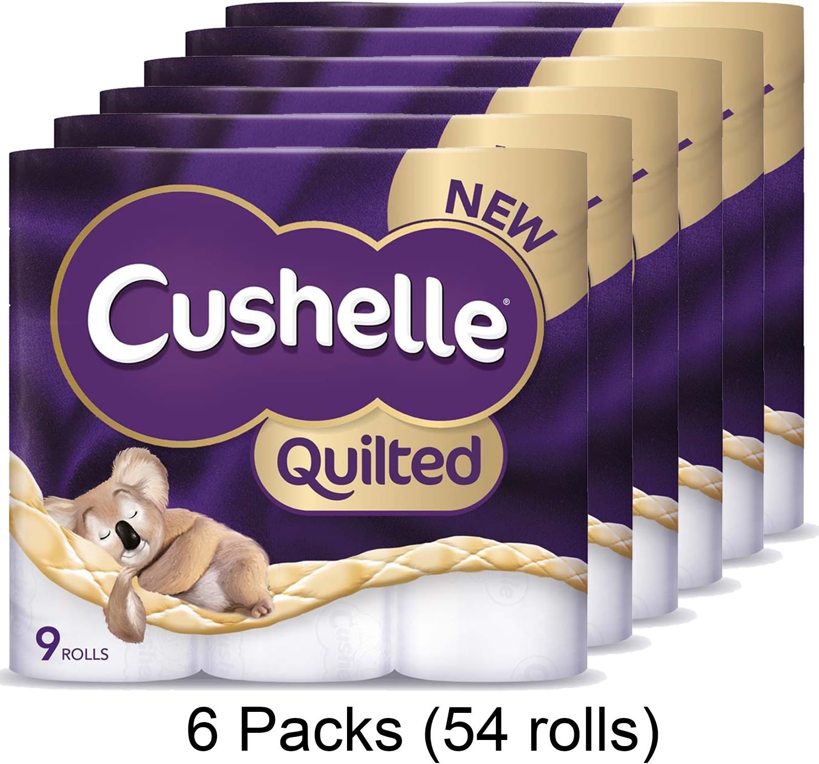 Cushelle Quilted 9 Roll Toilet Roll Tissue Paper (6 Packs (54 Rolls))