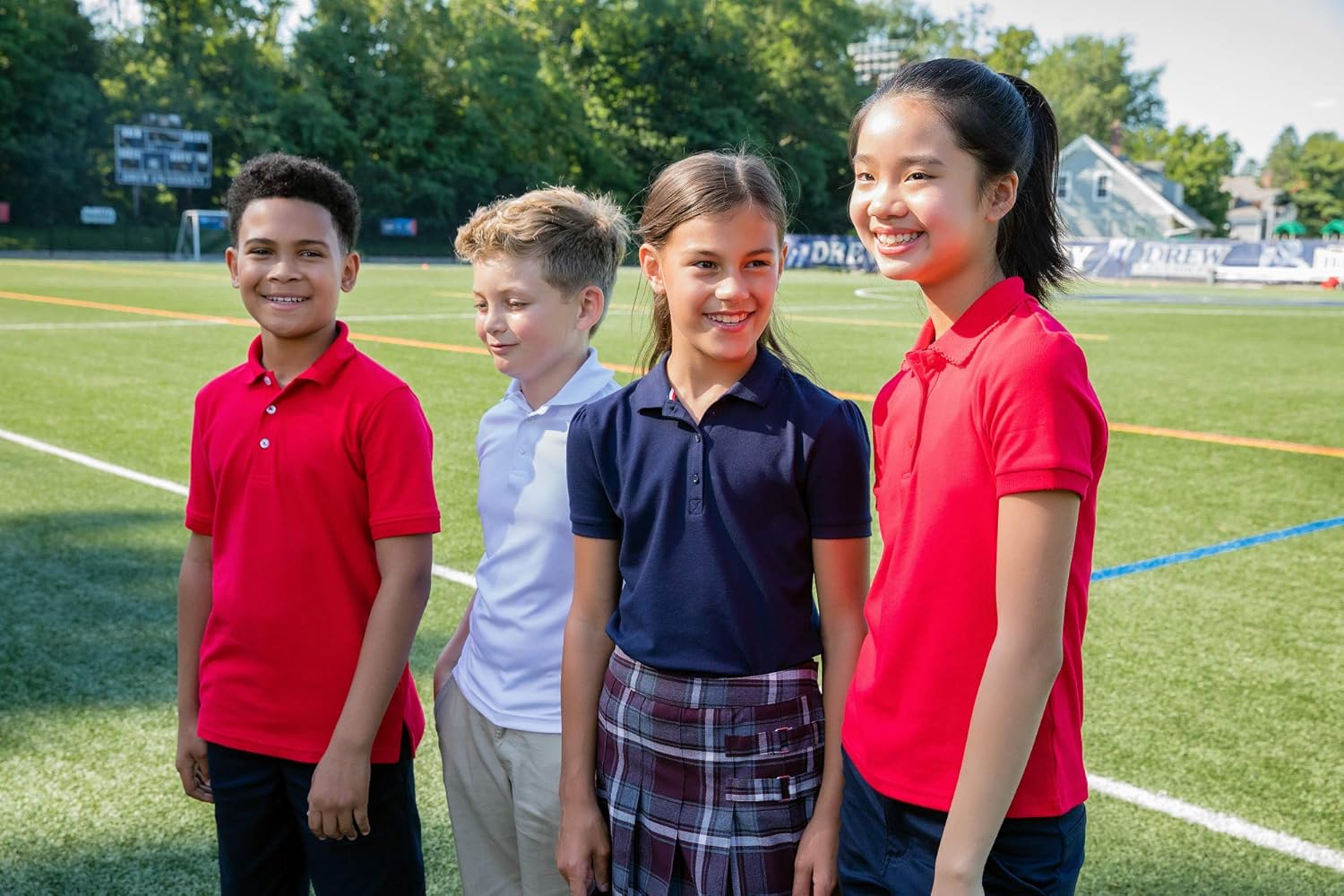 French Toast Girls' Short Sleeve Stretch Pique Polo-2 Pack: Clothing