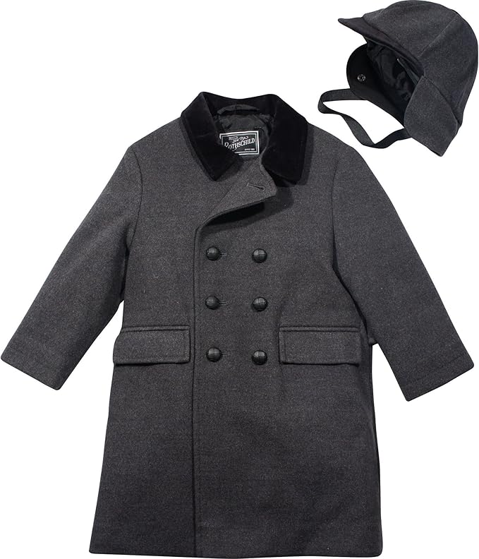 Rothschild Little Boys' Toddler Faux Wool Dressy Coat with