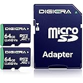 DIGIERA 64GB CT100 microSDXC UHS-I Memory Card with Adapter - up to 100MB/s, C10, U1, V10, Full HD, A1, Micro SD Card for Smartphones, Tablets, Cameras, Gaming Consoles, and Drones (2 Pack)