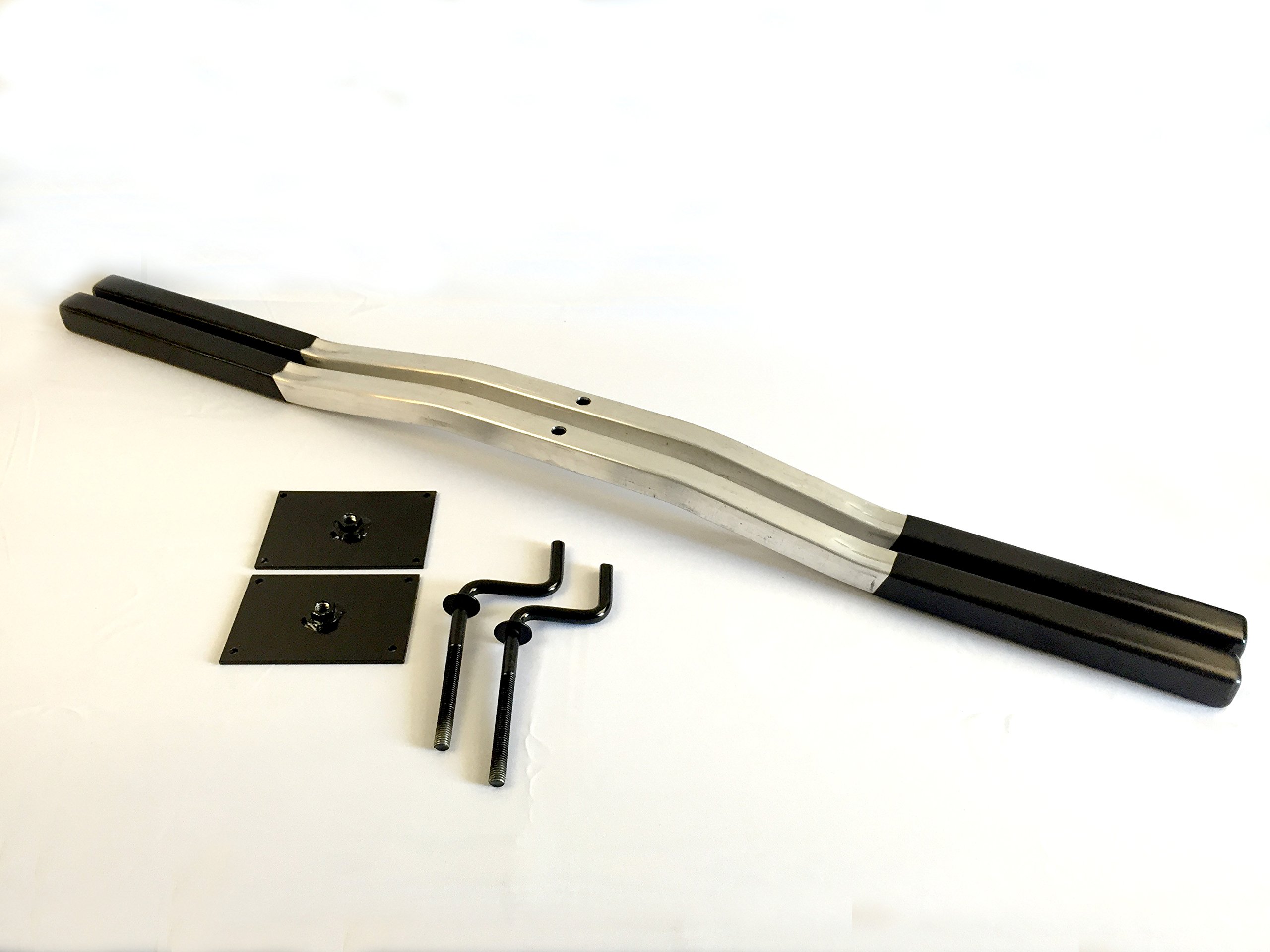 MMT Snowmobile Trailer Ski Tie Down Hold Down Bars Pair Black With