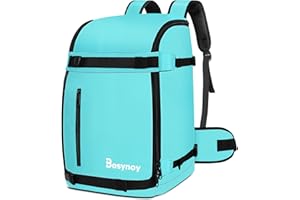 Bosynoy Ski Boot Bag Backpack, Kids Ski Bags for Air Travel, Waterproof Snowboard Boot Bag for women, Youth Adults Snowboard Backpack for Skis Gear Accessories,Helmet,Gloves, Pants, Jacket