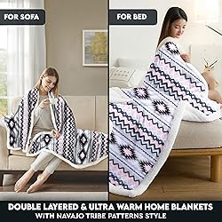 TrailCrest Sherpa Fleece Throw Blanket, Cozy Plush