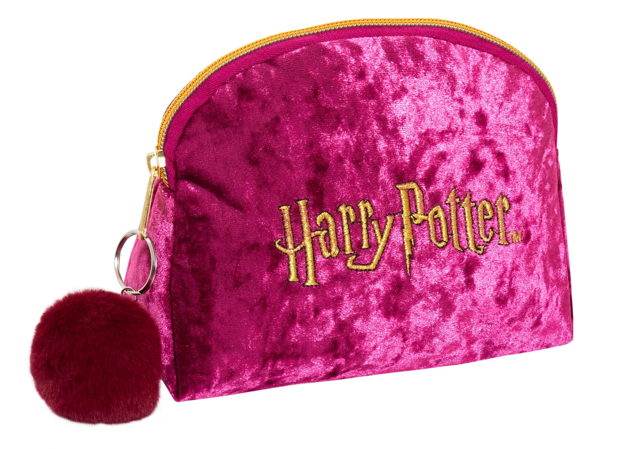 Harry Potter Make Up Bag for Women Girls Pencil Case Double Sided Velvet Cosmetic Toiletries Bag Travel Accessory Gift Burgundy