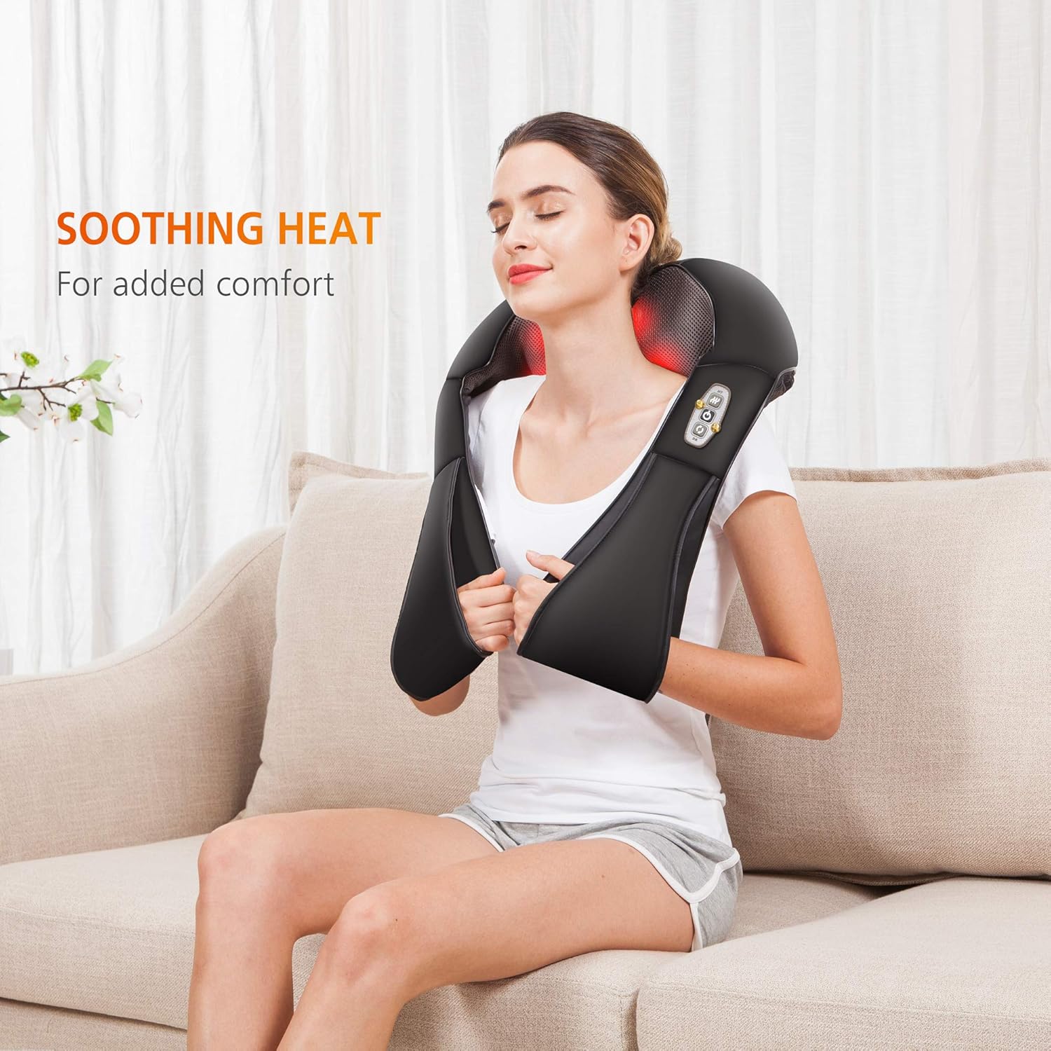 Snailax Shiatsu Neck and Shoulder Massager - Back Massager with Heat, Deep Kneading Electric Massage Pillow for Neck, Back, Shoulder,Foot Body: Health & Personal Care