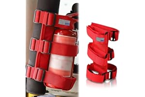 Miytsya 1 PC Fire-Extinguisher Holder Adjustable Roll Bar, Jeep Wrangler Roll Bar Fire Extinguisher Strap, American Flag Pattern, Universal for Jeep Wrangler 1965-2022 JK JKU TJ CJ Gladiator (Red)
