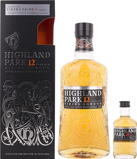 Highland Park 12 Jahre VIKING HONOUR mit Geschenkverpackung und 18 Years Old Whisky (1 x 0.7 l)