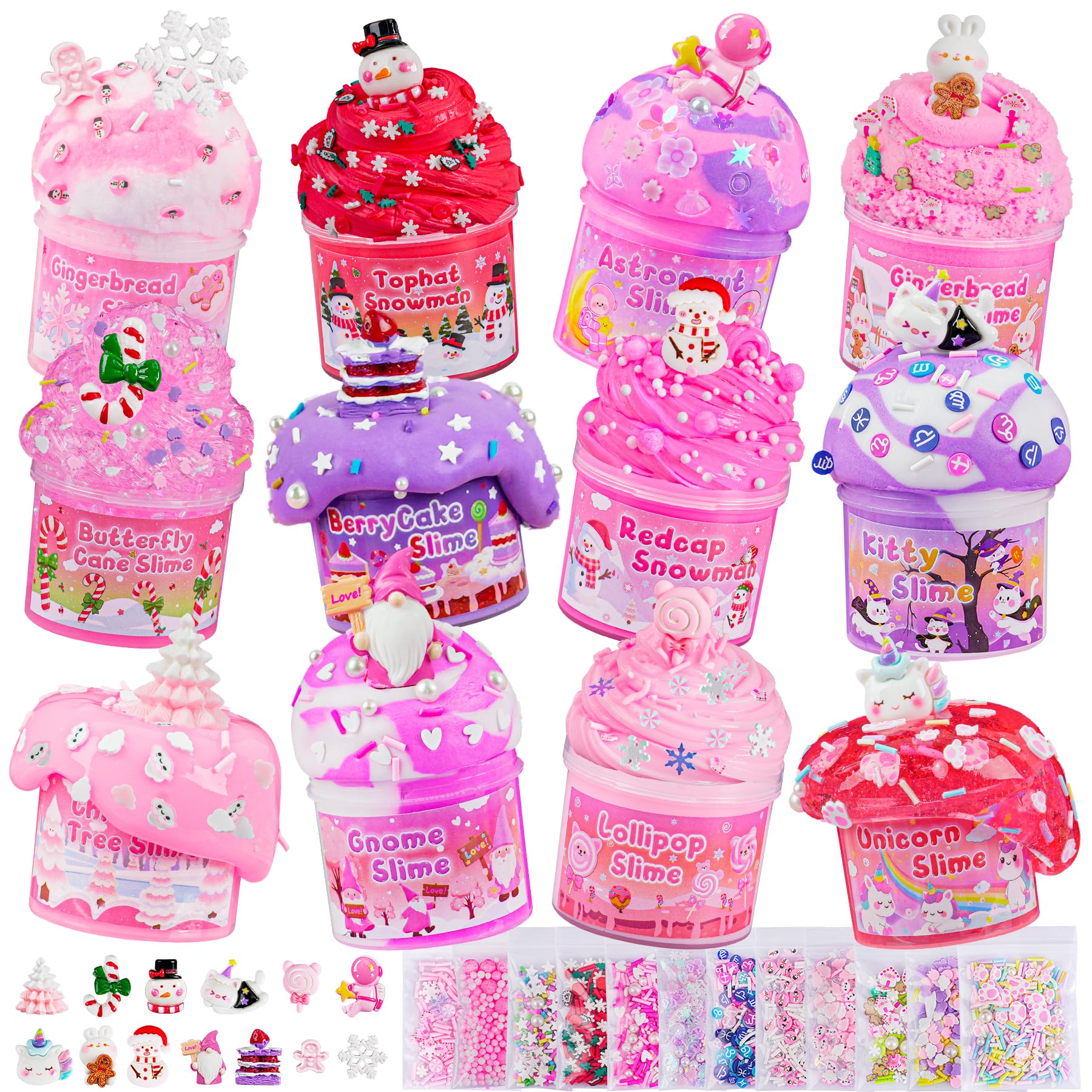 Photo 1 of 12 Pack Slimes, Pink Slime Kids, Different Butter Cloud Slime kit for Girls Ages 8-12, for Kids Slime Party Favors Goodie Bag Stuffers, 4 5 6 7 8 9 10 Year Old Girl Birthday Gift Cute Stuff