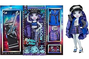Rainbow High Vision and Neon Shadow-Uma Vanhoose (Neon Blue) Posable Fashion Doll. 2 Designer Outfits to Mix & Match, Rock Band Accessories Playset, Great Toy Gift for Kids 6-12 Years & Collector