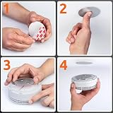 ECENCE Magnetic Smoke Detector Mount Adhesive Pads 3pcs Ø 70mm No Drill Fast view 5