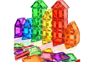 NVHH Magnetic Tiles for Kids Ages 3-5 4-8 Magnet Toys for 3 4 5 6 7 8+ Year Old Boys Girls Toddlers Magnetic Building Blocks Preschool Educational STEM Learning Construction Christmas Birthday Gifts