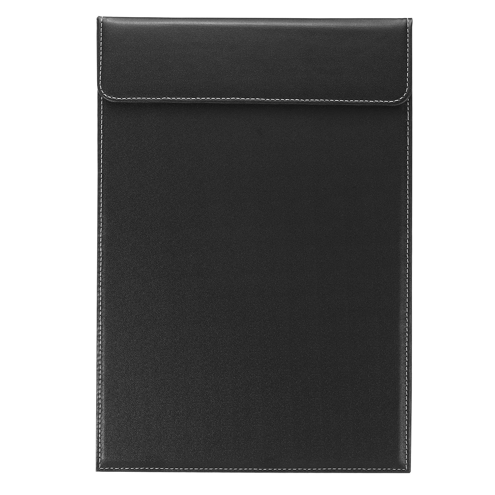 PATIKIL 13"x9.1" A4 PU Leather Clipboard, Black Business Padfolio Organizer Binder Resume Legal Document Folder Holder Writing Pad for Office
