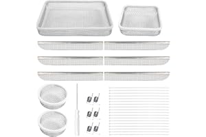 Eazy2hD 10 Pack Flying Insect Screen for RV Refrigerator and Furnace Vents - Stainless Steel Mesh With Installation Tool and Silicone Rubber for Camper Vent, Silver