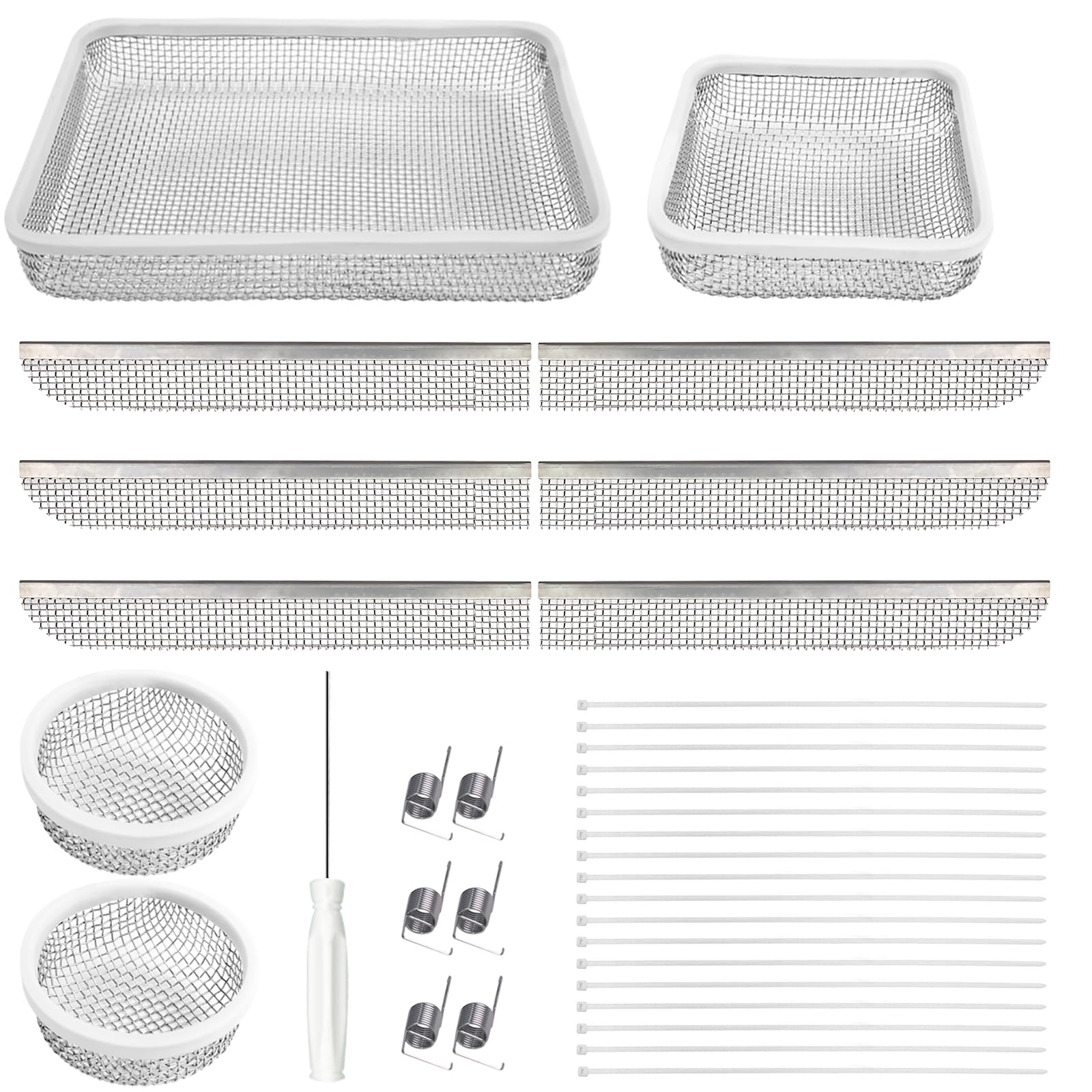 Photo 1 of Eazy2hD 10 Pack Flying Insect Screen for RV Refrigerator and Furnace Vents - Stainless Steel Mesh With Installation Tool and Silicone Rubber for Camper Vent, Silver