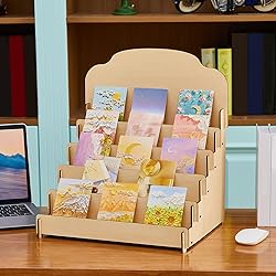 Barydat Tiered Greeting Card Display Stand Wooden