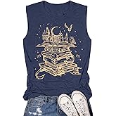Magical Sleeveless Shirts for Women Book Magic Graphic Tank Top Flourish and Blotts Shirts Wizard Tees Costume Clothes