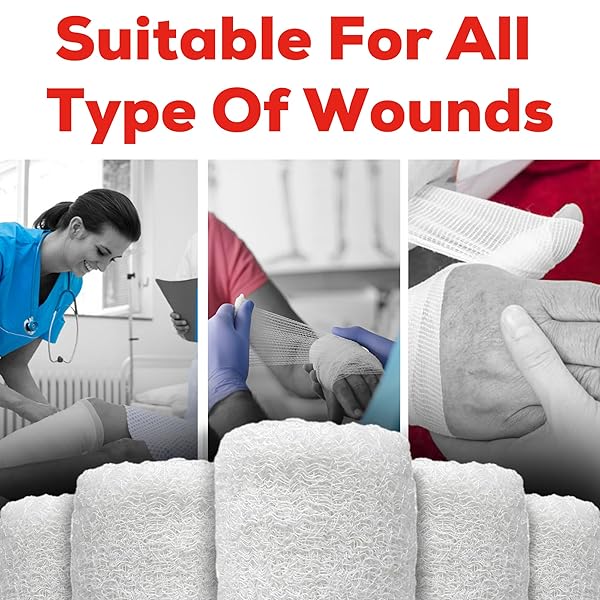 KERLIX GAUZE BANDAGE ROLLS – 4 1/2 IN X 4.1 YDS, 6 PLY, 24 SINGLE STERILE POCUHES – ULTRA ABSORBENT, LATEX FREE, HOSPITAL GRADE COTTON FLUFF BANDAGE WRAP KRINKLE STYLE – WOUND CARE & FIRST AID -HEALQU