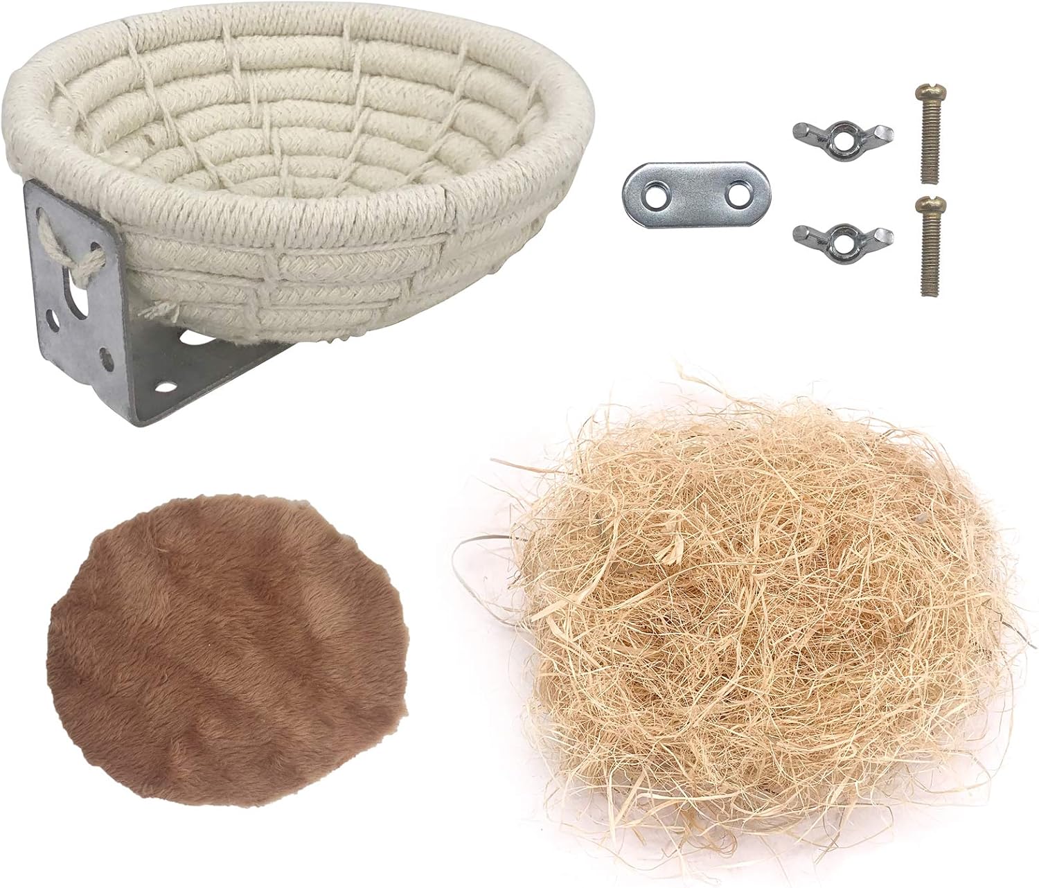 LIMIO Bird Nest Warm Cotton Rope Parakeet Bed Straw Silk Breeding Nest, Small Parrot Cage Hatching Nest, Cockatoo Conure Cockatiel, Pet Supplies : Pet Supplies