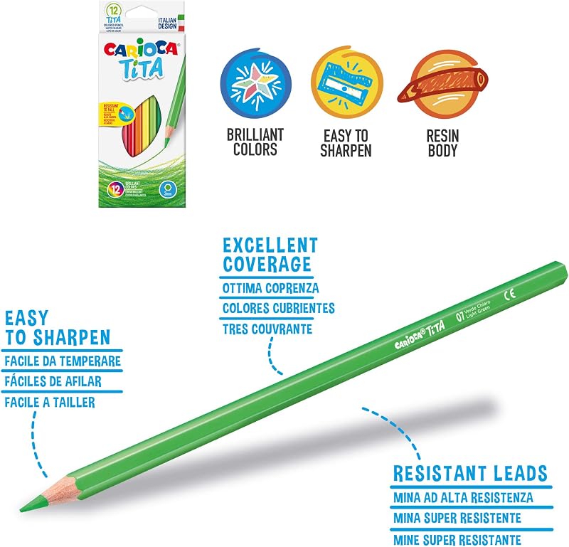 Todos para o Conjunto EL Cole | Kit de Material Escolar: Marcadores super laváveis, lápis de cor, filme plástico, cola e tesoura com ponta redonda | 40 peças