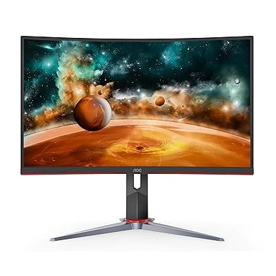 AOC CQ27G2 27" Super Curved Frameless Gaming Monitor QHD 2K, 1500R Curved VA, 1ms, 144Hz, FreeSync, Height adjustable