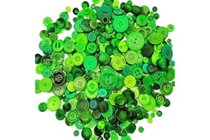 Alfykym 600-700Pcs Green Buttons for Crafts Bulk Green Craft Buttons Assorted Size for Sewing DIY Crafts