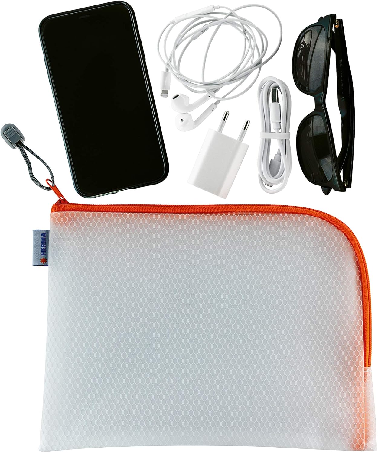 HERMA 20012 Zip Toiletry Bag A5, transparent (26 x 20 cm) small zippered travel pouch for cosmetics liquids, make-up - Image 4