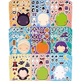 Halloween Stickers for Kids, 24 DIY Face Sheets, Halloween Party Favors | 24 DIY face sheets for Halloween party favors, Halloween treat bags, Halloween goodie bags, crafts and non-candy treats