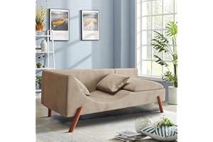AVZEAR Chaise Lounge, Tufted Upholstered Fabric Chaise Lounge Modern Tufted Button Lounge Chair, 64.9'' Long Lounge Couch for Bedroom,Office,Small Living Room & Apartment (Beige)