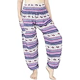 LOFBAZ Harem Pants for Women Elephant Yoga Boho Hippie Maternity PJ Clothing