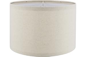 ASPEN CREATIVE CORPORATION Aspen Creative 38301, Contemporary Design Collapsible Drum Spider Shade, 12" Top x 12" Bottom x 8" Height, Oatmeal Linen