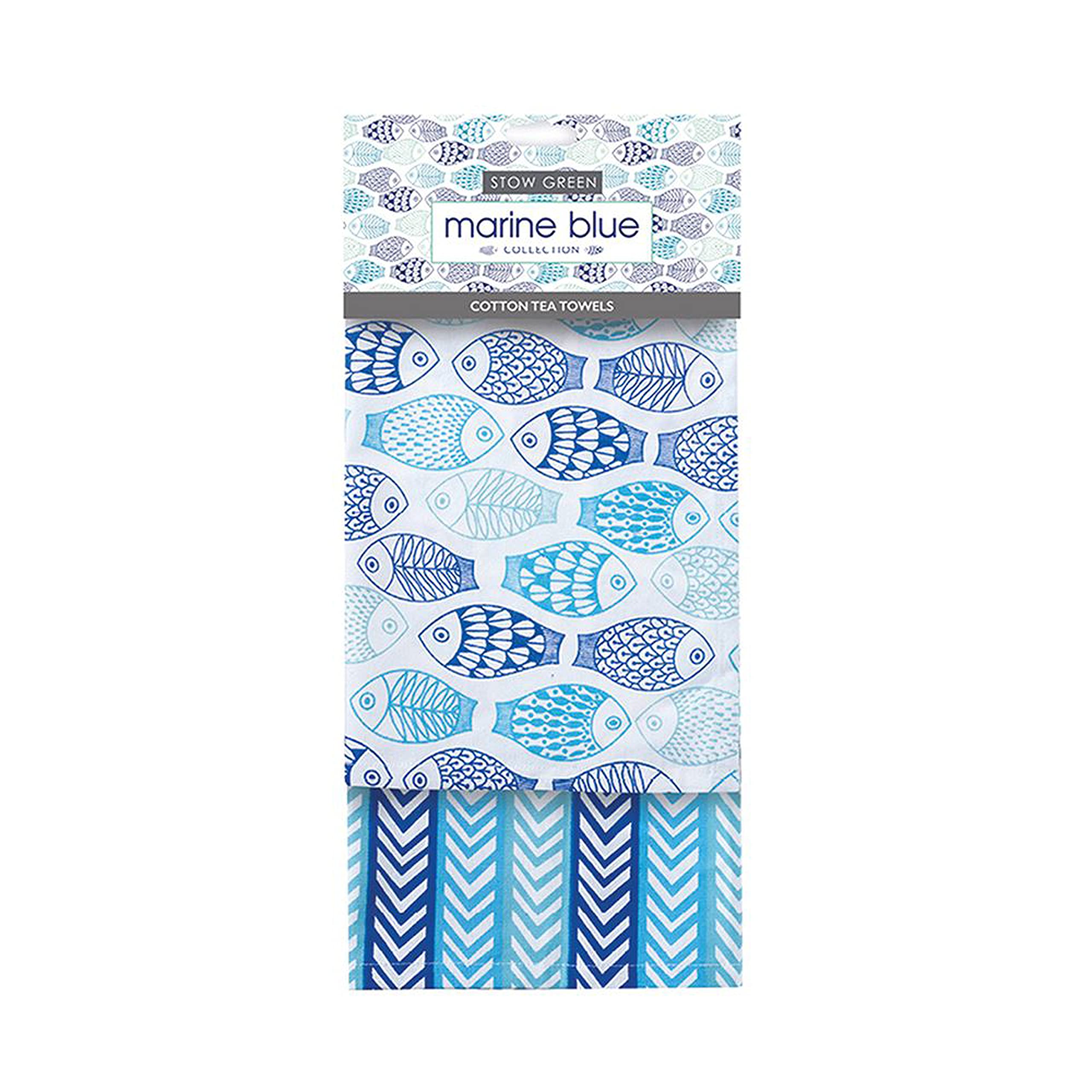 Eddingtons - Marine Blue Cotton Tea Towel (2 Pack)