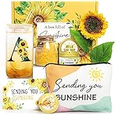 Frerdui Sunflower Initial Gifts, Get Well Soon Gifts, Self Care Spa Monogrammed Birthday Gift for Women, Personalized Sunshine Gift Baskets, A, Yellow