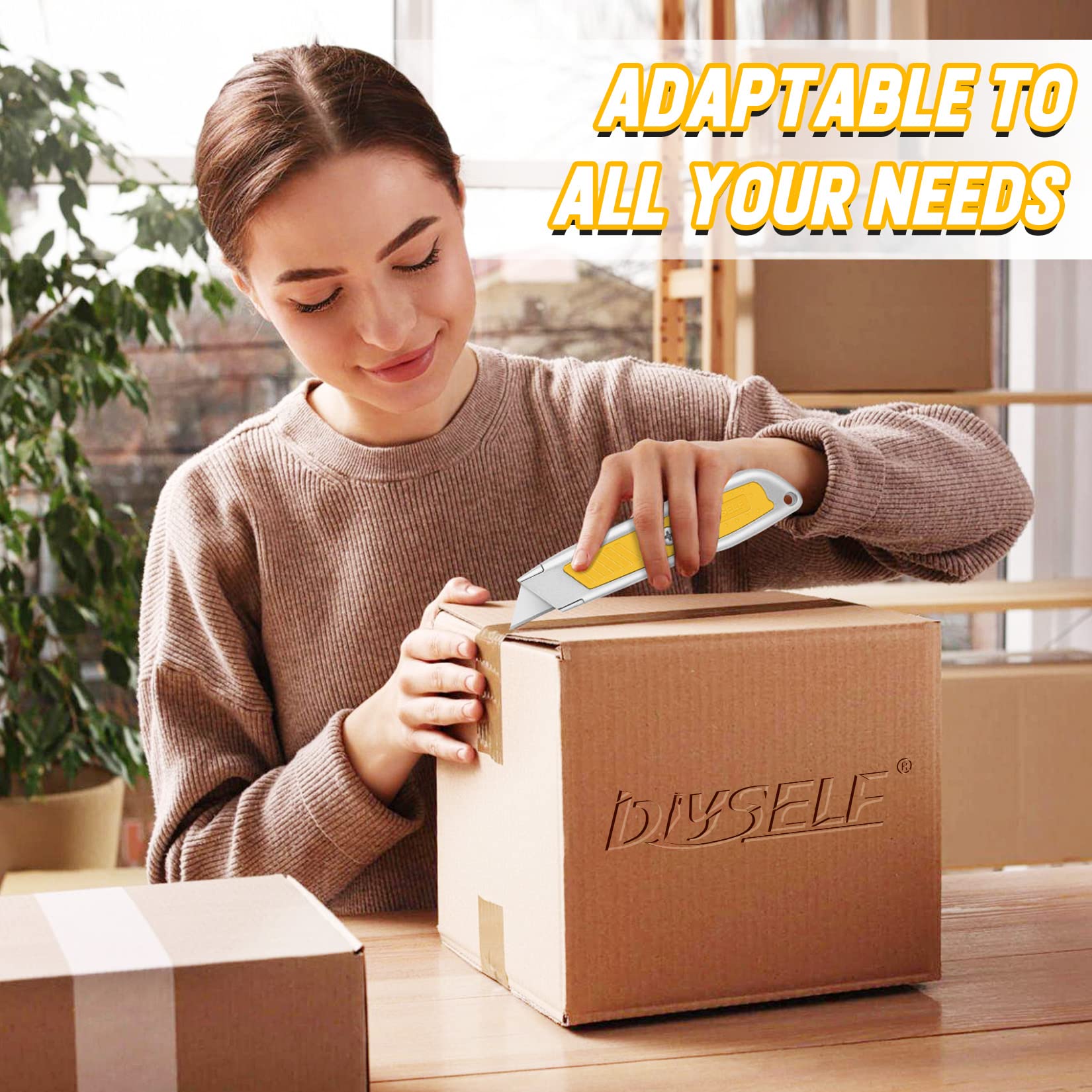 DIYSELF 2 Pack Utility Knife- Box Cutter with